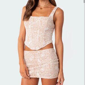 nwt edited wispy lace corset and skirt set xs